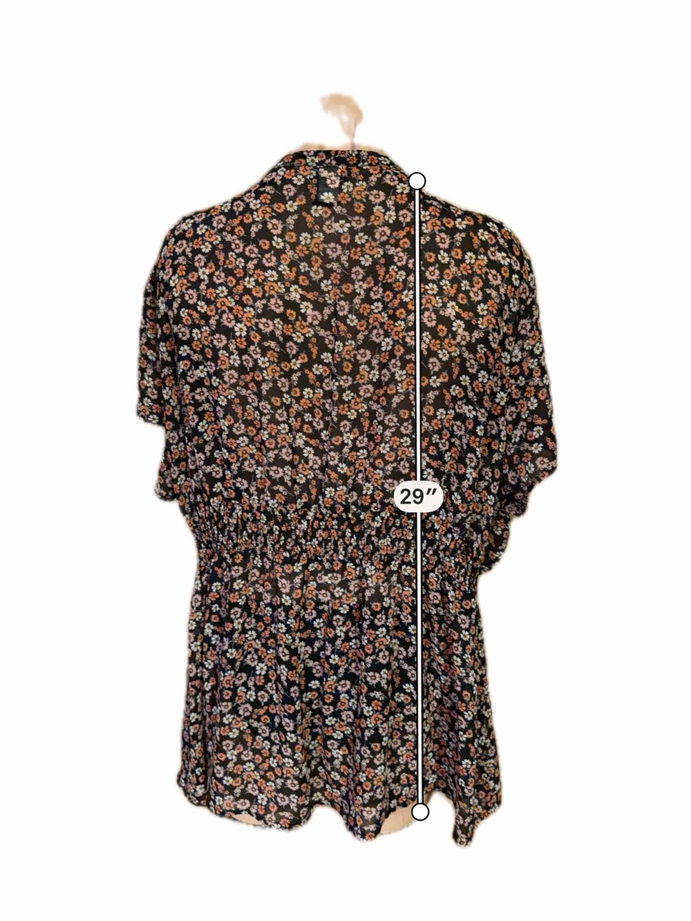Torrid Women’s 3X Floral Smocked Waist Ruffle Front Short Sleeve Blouse Top - Picture 8 of 9